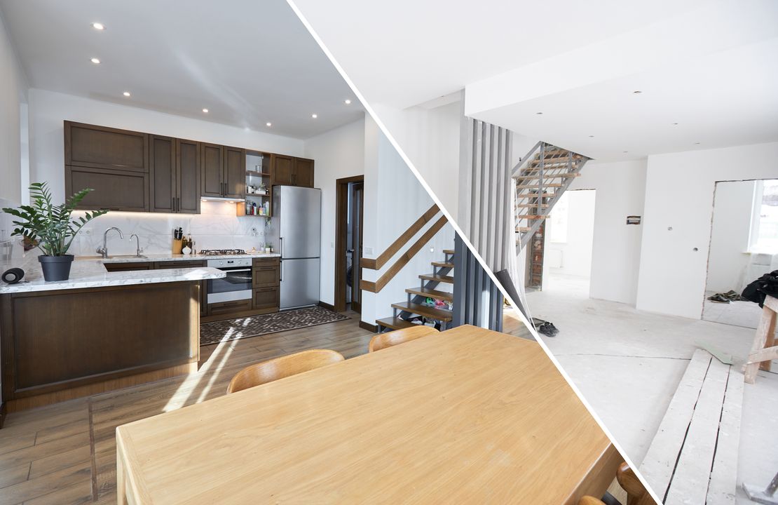 rénovation d'une cuisine ouverte et d'un salon à Bordeaux