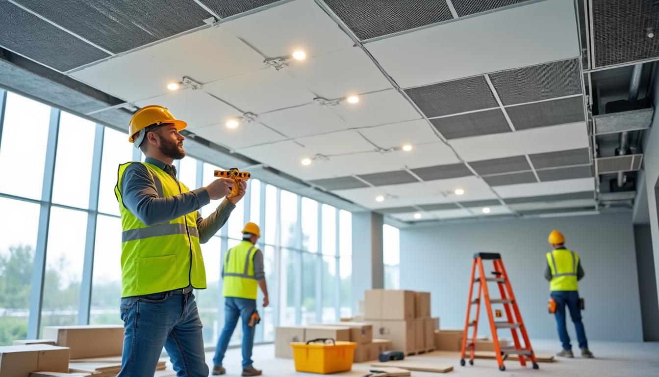 Plafond acoustique sur mesure : étude acoustique, pose professionnelle et solutions adaptées en Gironde et Charente-Maritime.